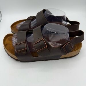 BIRKENSTOCK Milano Men's Size 43 (10 - 10.5) Leather Sandals Brown Buckle